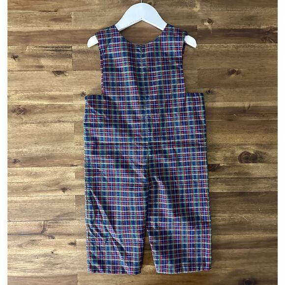 NWT Claire & Charlie Blue Plaid Smocked Emergency Vehicles Longall Classic 24M - Picture 4 of 7